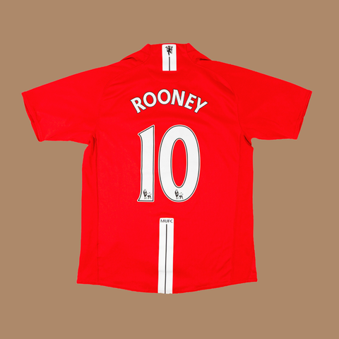 Manchester United 2007/08 Home Shirt — Rooney #10 — M